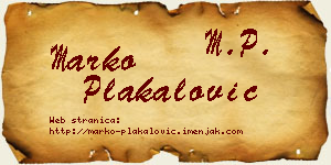 Marko Plakalović vizit kartica